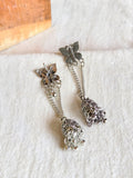 Butterfly Oxidized Silver Jhumka Earrings | AMOLA
