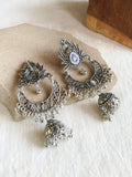 Traditional Chandbali Silver Jhumka Earring | AMOLA