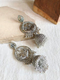 Oxidized Silver Traditional Jhumka Earrings | AMOLA