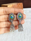 Ethnic Peacock Feather Jhumka | AMOLA