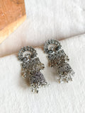Peacock Oxidized Silver Jhumka Earrings | AMOLA