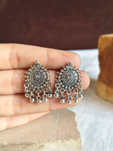 Oxidized German Silver Stud Earrings | AMOLA