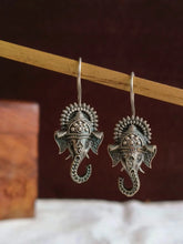 Divine Silver Ganpati Ear Hook Earrings | Sarichka