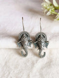 Divine Silver Ganpati Ear Hook Earrings | Sarichka