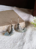 Silver Oxidized Bird Hook Earrings | Sarichka