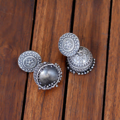 Trendy Oxidized Silver Look alike Regular Jhumka earring - Sarichka Fashion