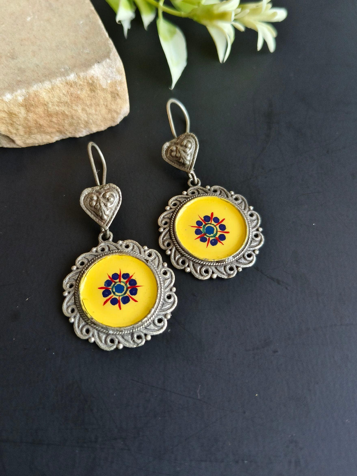 Round Enamel Hook Earring | AMOLA