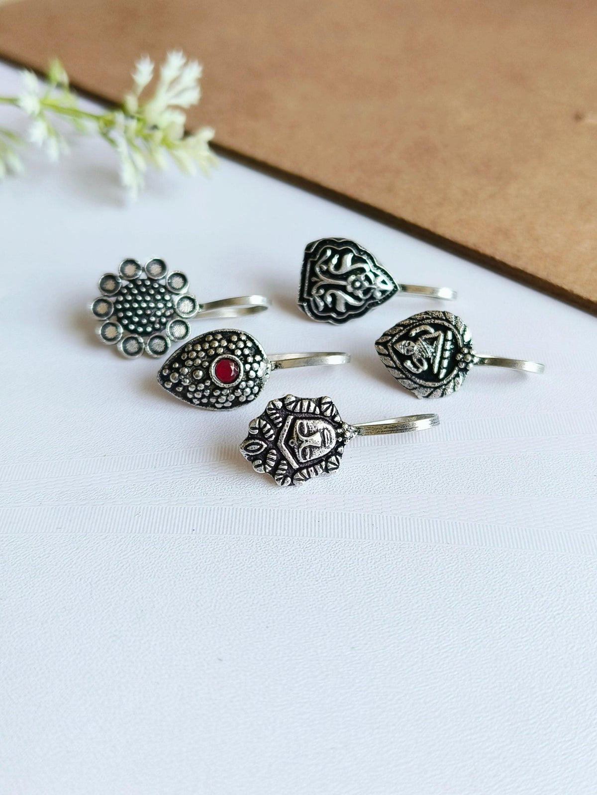 Bohemian Breeze Oxidized Nosepins | Sarichka