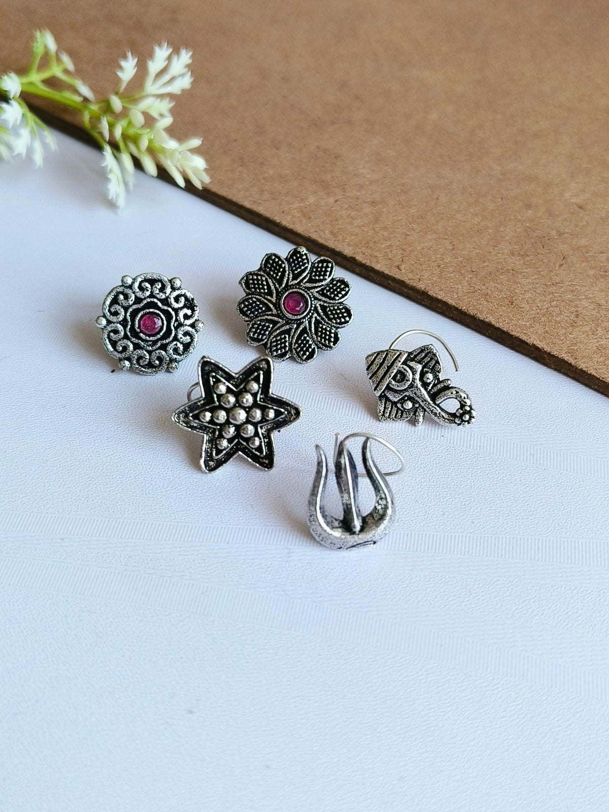 Delicate Dance Oxidized Nosepins | Sarichka