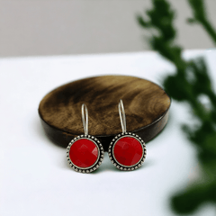 Circle Oxidised Hook Earrings | Sarichka