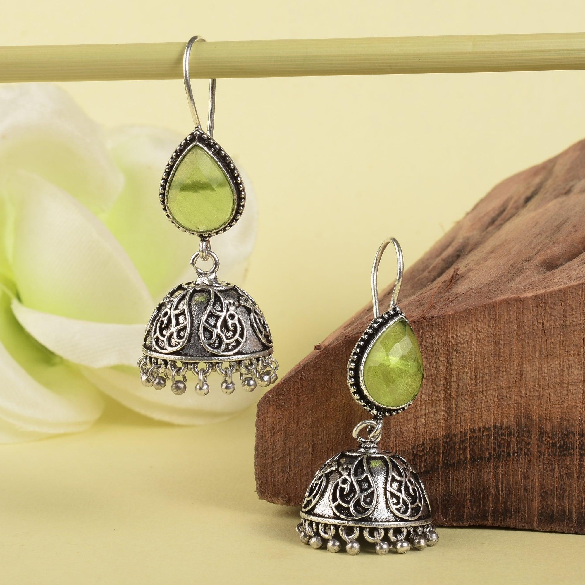 oxidised jhumki for wedding partywear 