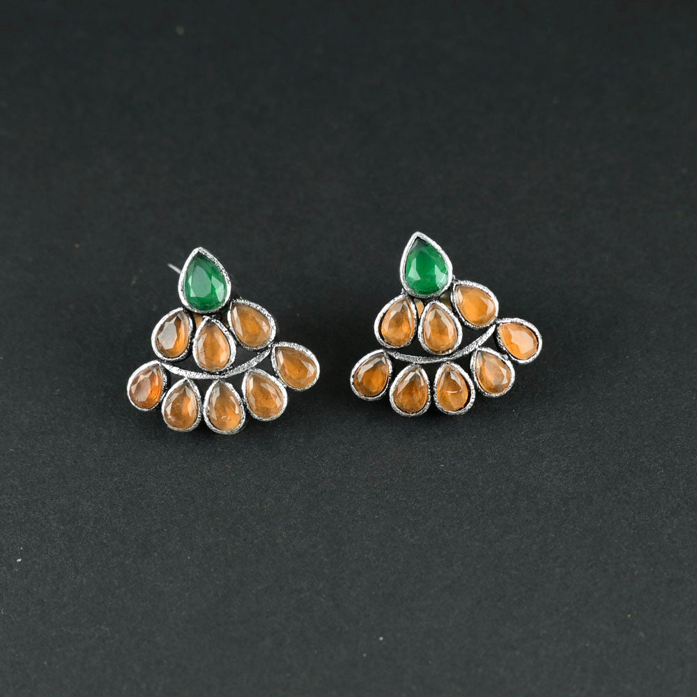 Oxidized Stone Studs
