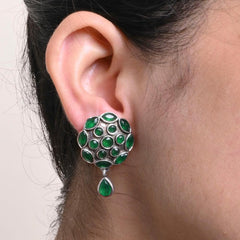 green stone earrings everyday