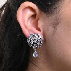 white stone stud earrings