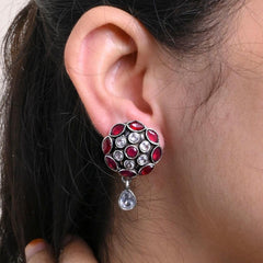 red or white color earrings