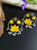 Lotus Style Enamel Earrings | Sarichka