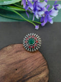 German Silver Oxidized Ring 