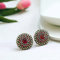 partywear red stud earrings