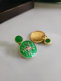 Sarichka Gold Plated Partywear Enamel Stud Earrings