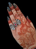 tribal style oxidised ring