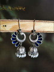 Oxidised jhumka earrings