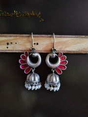 Peacock Oxidised Jhumka Earrings | Sarichka