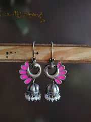 Peacock Oxidised Jhumka Earrings | Sarichka