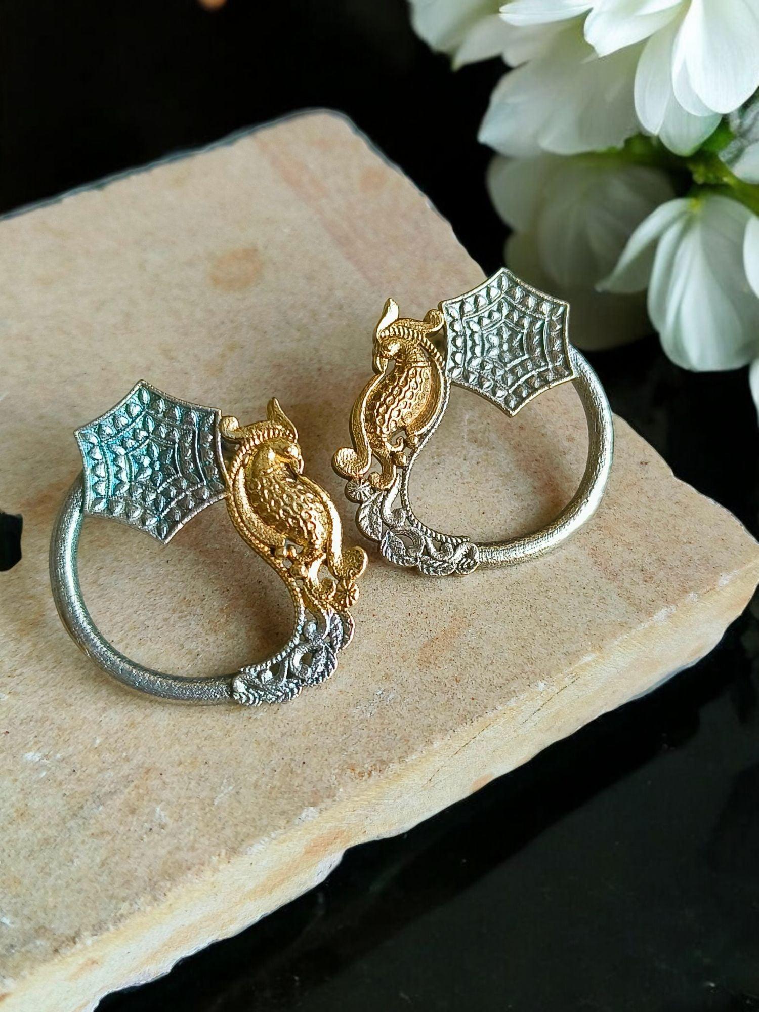 Dual Tone Hoop Earrings