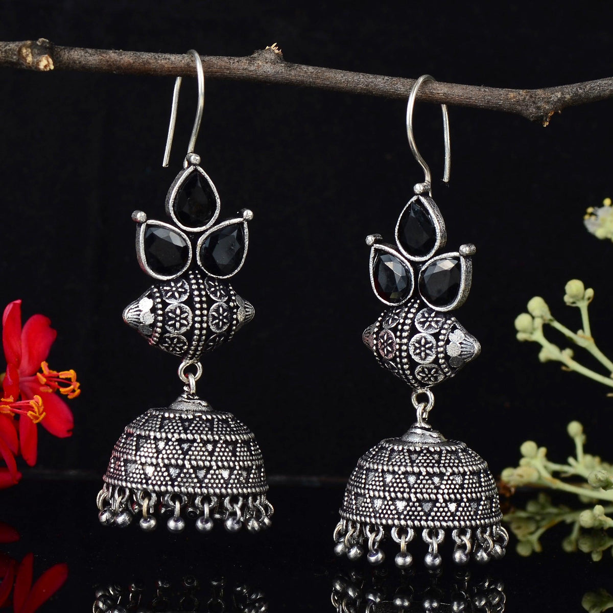 Oxidised Jhumki 