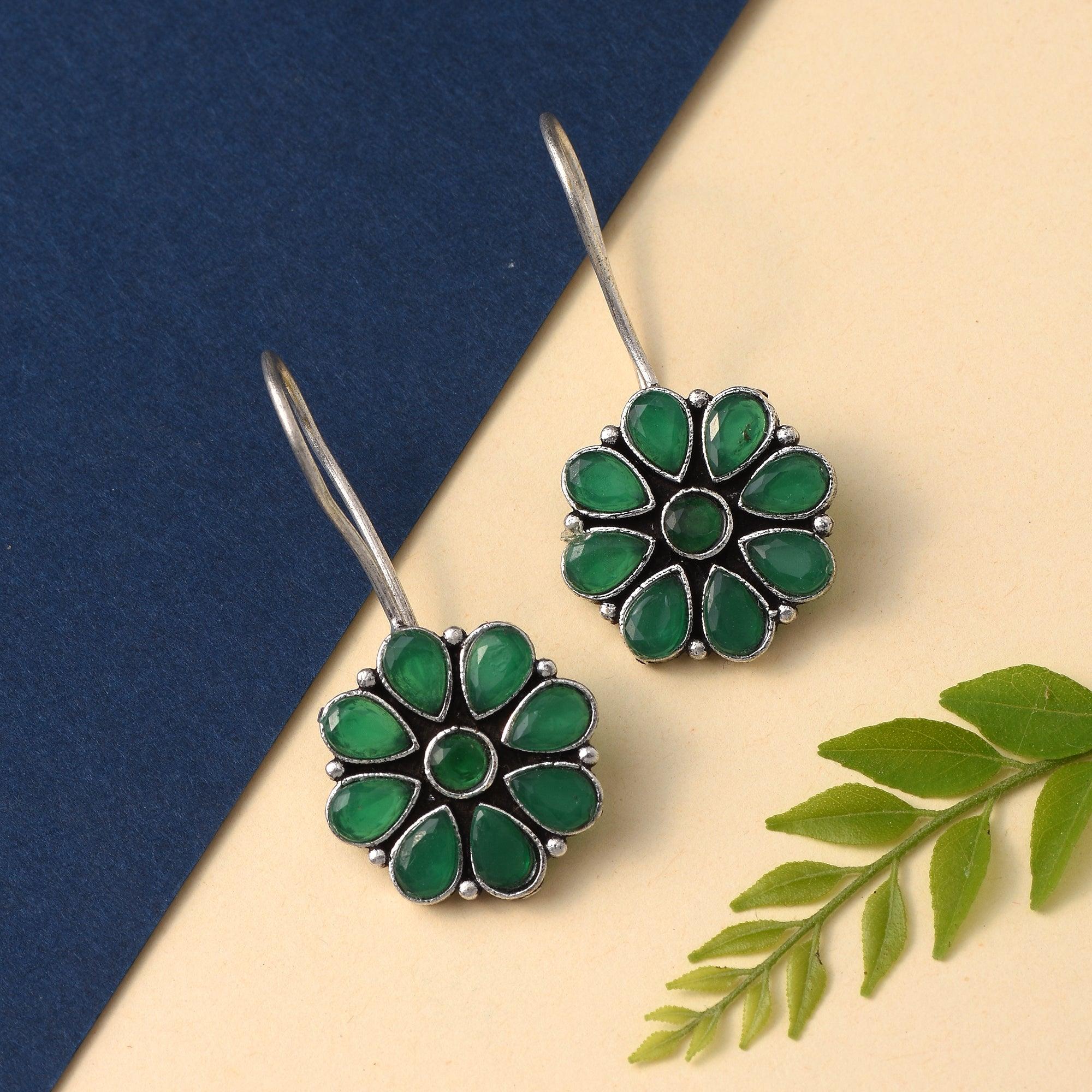 Sarichka Oxidized Silver Plated Daily wear Hook Earrings - Sarichka Fashion