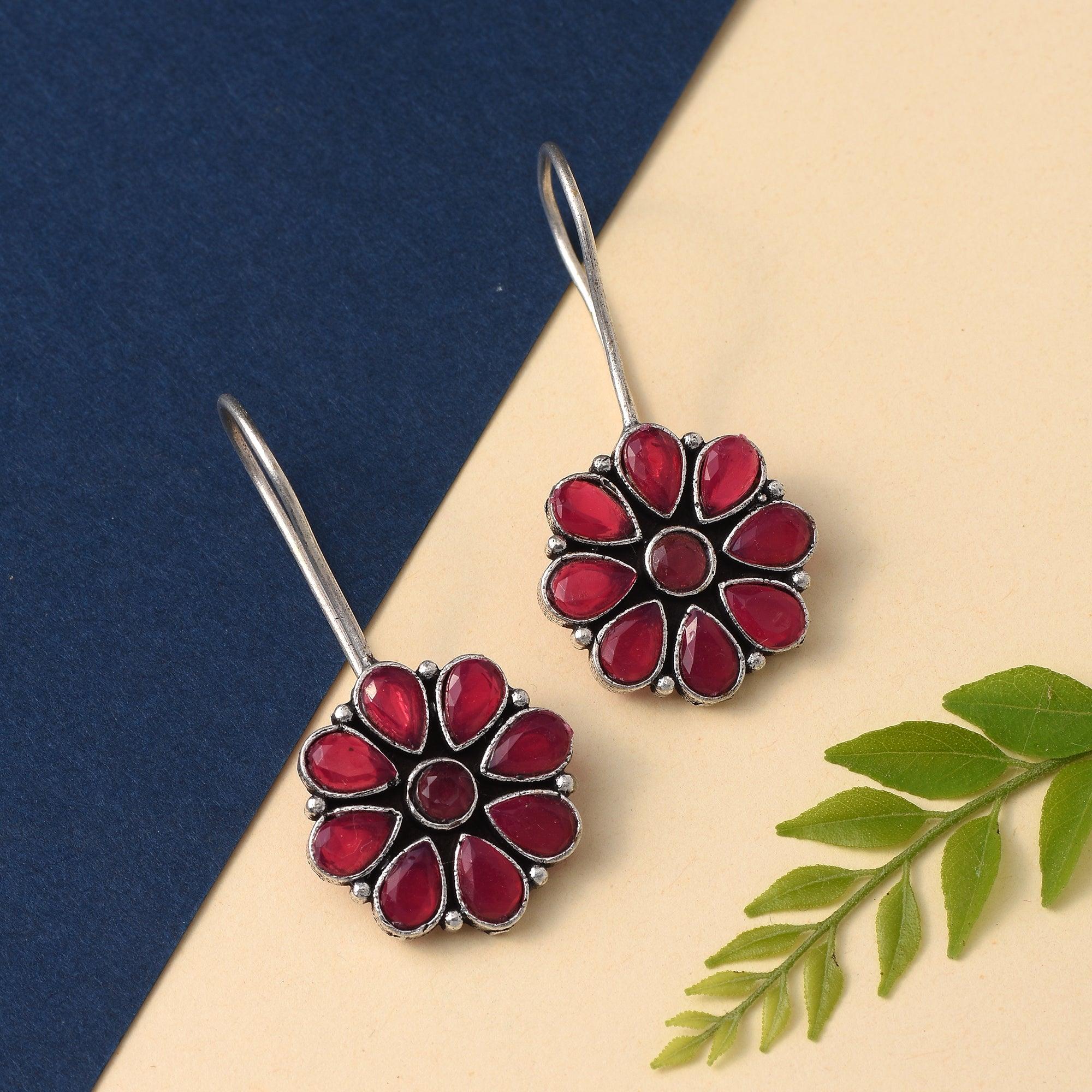 Sarichka Oxidized Silver Plated Daily wear Hook Earrings - Sarichka Fashion