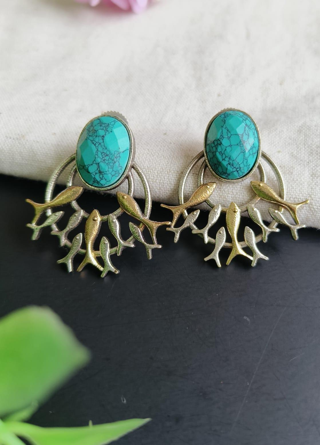 Stone Oxidised Studs | Sarichka