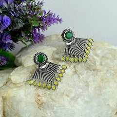 Oxidized Silver Plated Stud Earring - Sarichka Fashion