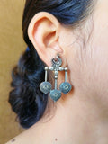 925 Silver Plated Antique Peacock Statement Earrings with Timeless Appeal | Sarichka