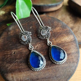 Silver Plated Monalisa Gemstone Hook Earrings