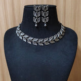Silver Look Leaf Necklace with Dangler Earrings | Sarichka Fashion