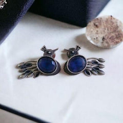 Peacock Oxidised Stud Earrings | Sarichka