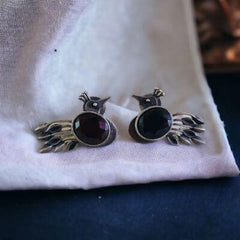 Peacock Oxidised Stud Earrings | Sarichka