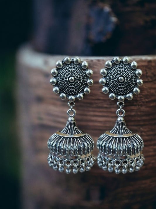 Traditional German Silver Jhumka Earring
