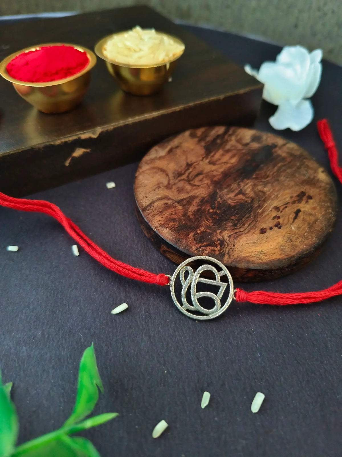 Elegant "Ik Onkar" 925 Silver Plated Rakhi | AMOLA