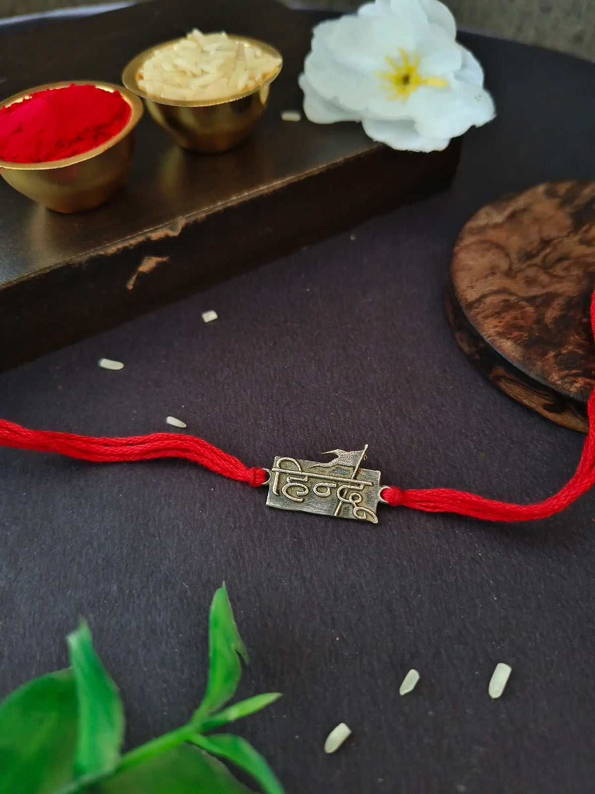 Oxidised Hindutav Silver Rakhi Design | AMOLA