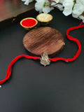Silver Oxidised Ganesha Rakhi Blessings | AMOLA