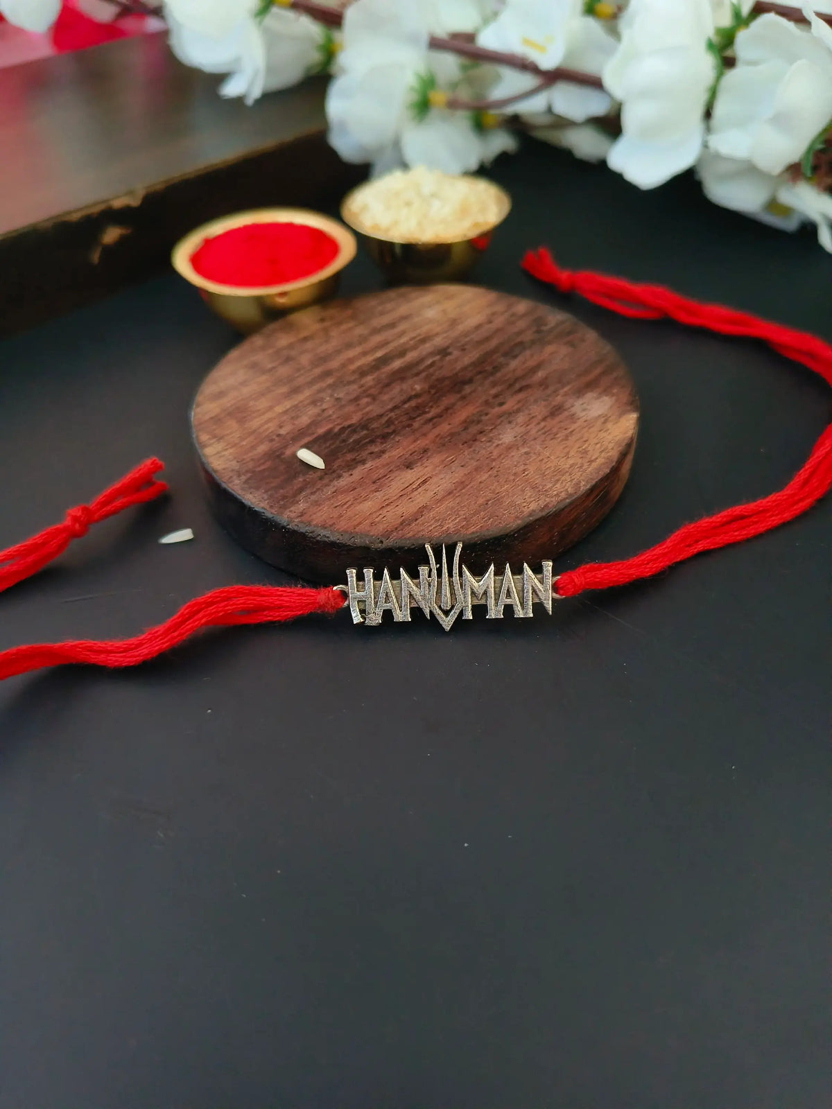 Blessing Hanuman Rakhi in Oxidised Finish | AMOLA