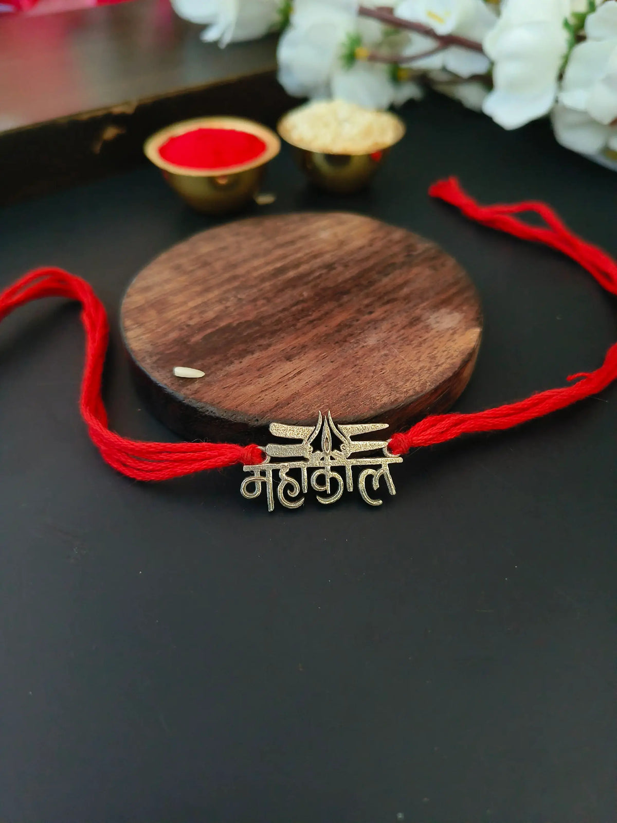 Silver-Toned Mahakaal Rakhi with Divine Vibes | AMOLA