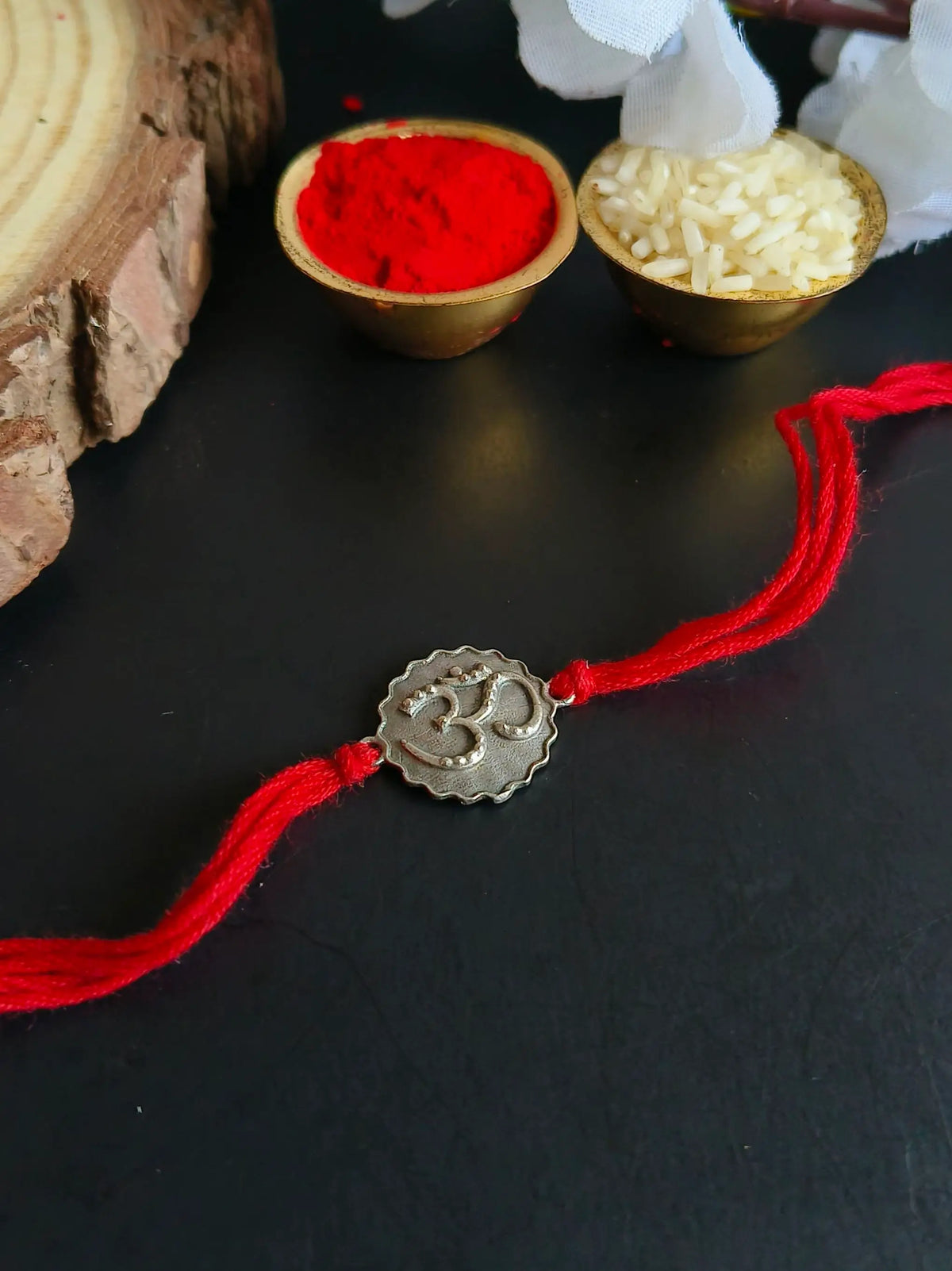 Spiritual Oxidised Om Symbol Rakhi | AMOLA
