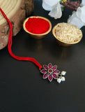 Ruby Pearl Floral Lumba Rakhi Charm | AMOLA