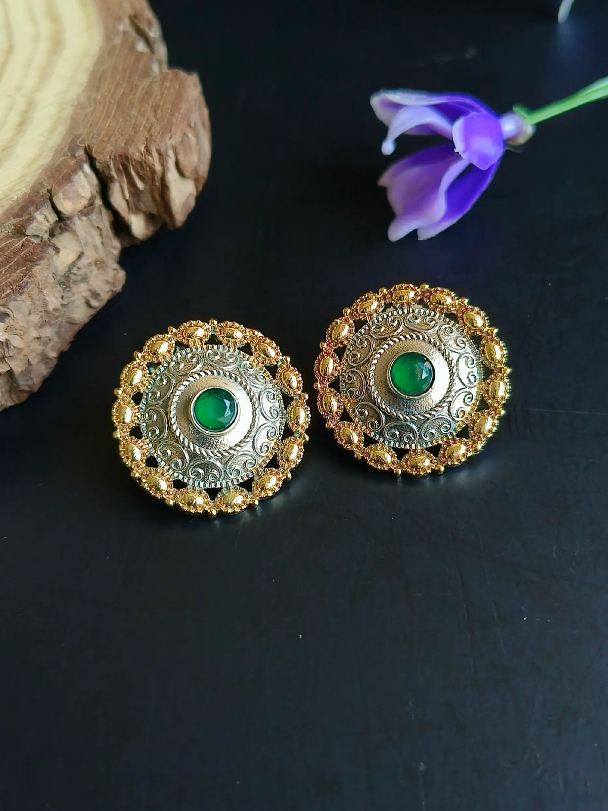 Tribal Oxidised Studs | AMOLA