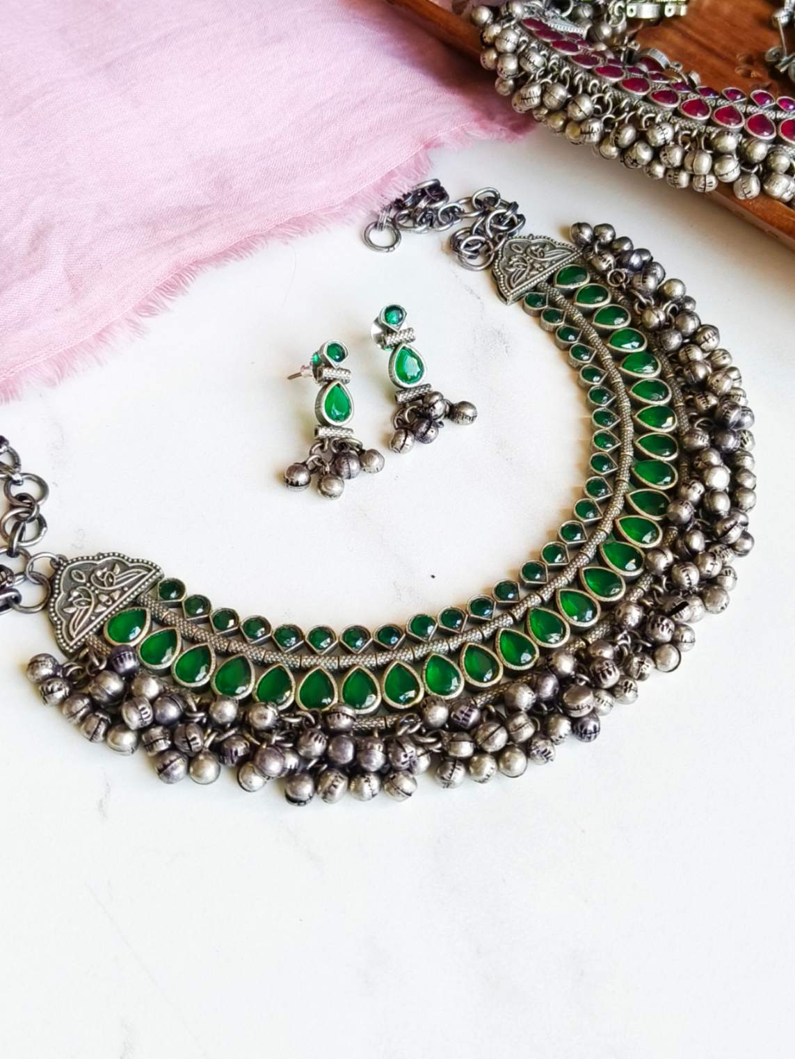 Oxidised Ghungroo  Navratri Necklace Set | Sarichka Fashion