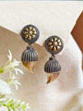Dual-Tone Keri Dangler Earrings with Antique Finish | Sarichka