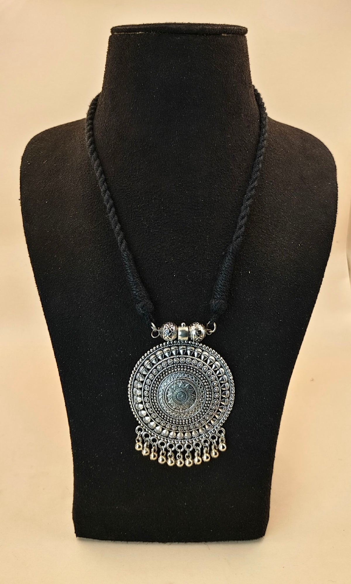 Oxidised German Silver Thread Pendant Set  | Sarichka